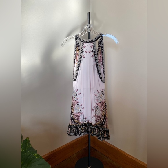 Free People Steal the Sun Pale Pink Print Boho Top or Dress XS - Picture 4 of 12